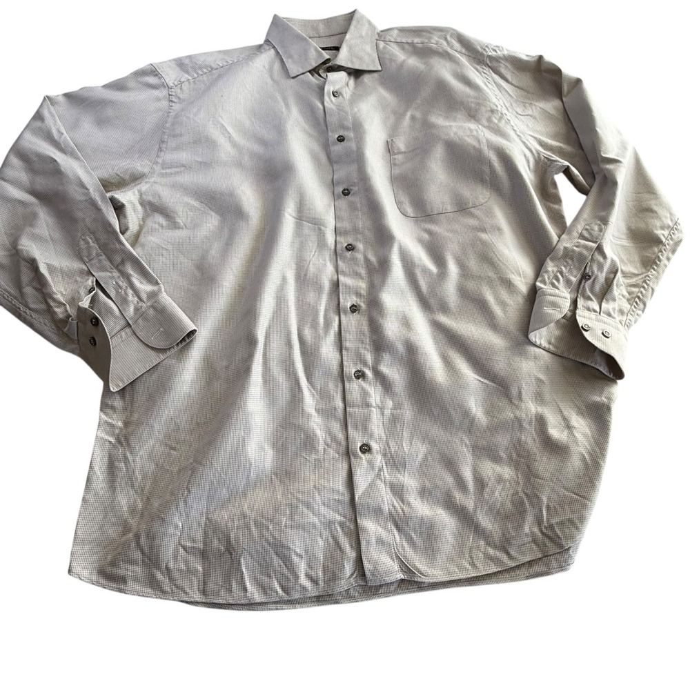 St Croix Mens XXL Button Down Shirt Long Sleeve 100% Cotton Made in Italy